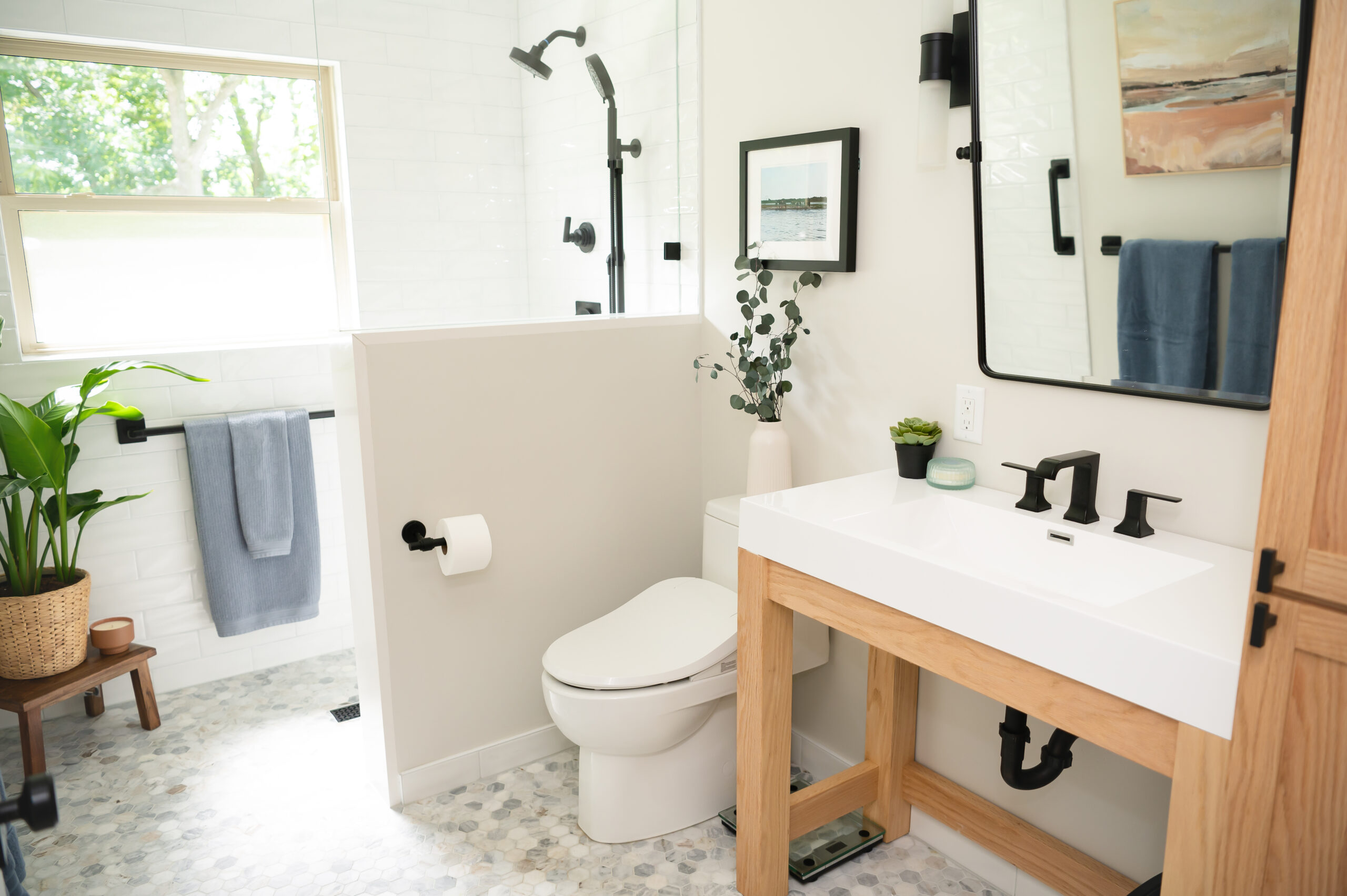 bathroom remodel with wet bath shower