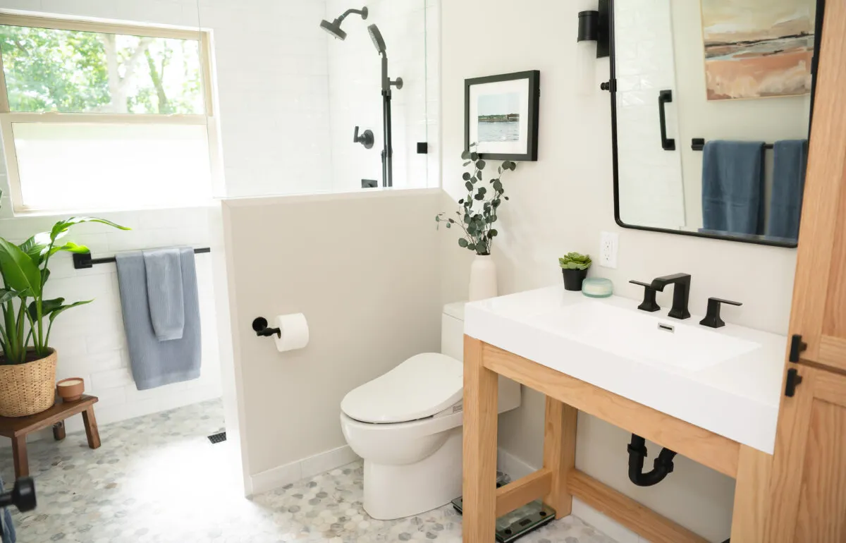 Wet-room bathroom remodel