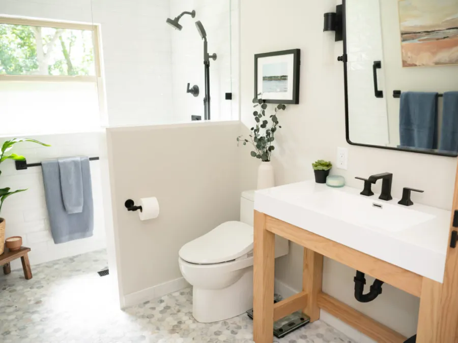 Wet-room bathroom remodel